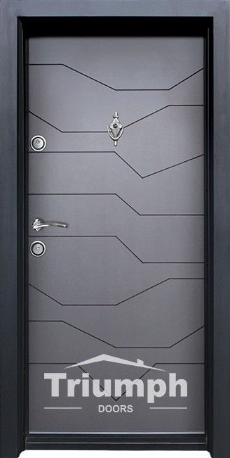 Блиндирана входна врата KAI,цвят антрацит   серия - Триумф