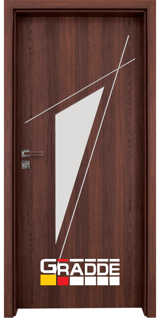 Интериорна врата Gradde Kristall glass 4.2,цвят  Шведски Дъб 