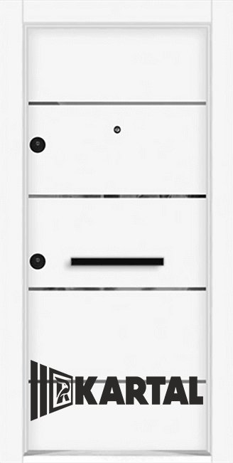 Блиндирана входна врата,серия Композит  модел К 1403 ,цвят Бял